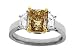Diamond Radiant Cut Fancy Brownish Yellow with GIA Certificate Ring PLAT/18KYG