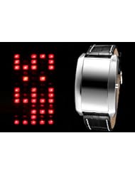 Youyoupifa Fashionable Siliver Dial Black Strap LED Wrist Watch £¨Men£©