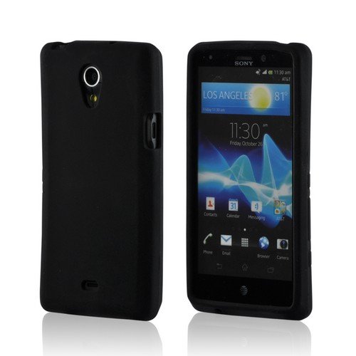 Xperia TL Case, [Black] Soft & Flexible Reinforced Silicone Skin Cover for Sony Xperia TL (2012)