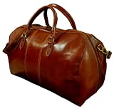 AUTHENTIC VINTAGE VALOR ITALIAN LEATHER BROWN DUFFLE TRAVEL BAG WEEKENDER MADE IN ITALY
