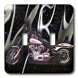 Light Switch Cover Picturing Harley-Davidson  Motorcycle - double toggle switch