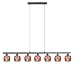 Eglo 28862A Sabana 7 Light Pendant Light Fixture, Antique-Brown