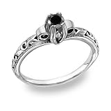 Blue Diamond 1/2 Carat Art Deco Ring