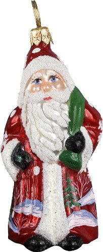 Ino Schaller Blown Glass Mini Red Snowflake Santa Ornament by Joy To The World Collectibles Ino Schaller Blown Glass Mini Red Snowflake Santa Ornament by Joy To The World Collectibles