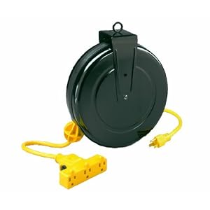 Alert Stamping 5000M-30GF-CB 30-Feet Retractable Extension Cord Reel with Circuit Breaker by 