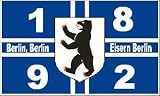 Berlin 1892 Kreuz Fussball Fahne Flagge Grösse 1,50x0,90m - FRIP -Versand®