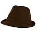 Men's Winter Classic Wool Solid Fedora Trilby Gangster Mob Cap Hat Brown L/XL