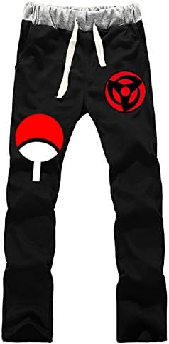 Men's Women Anime Naruto Costume Pants Uchiha Sasuke Sweatpant Teens Black Grey