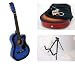 Musical Instruments : 38" Blue Acoustic Cutaway Guitar Combo with Accessories and FREE Stand