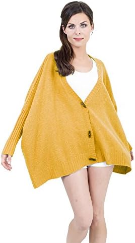 Women Half Sleeve Shawl Collar Batwing Open Cardigan (yellow)