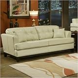 Del Mar Leather Sofa in Pearl