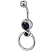 Purple Crystal Hoop Dangle Belly Ring