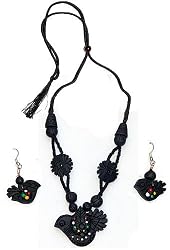 Jewelry Designs Necklace and Earing In Terracota Handcrafted Unique Gift For Her