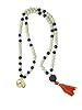 Prayer Mala Beads Yoga Healing Japamala Tulsi White Agate Sandal Wood Meditation (108+1)