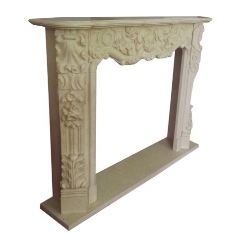 Top gamme de prix entourent cheminée 1,5 x1 , 2m solide couleur antique en marbre blanc D Heb 22