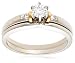 Jewelry : 14k Two-Tone Gold Round-Cut Diamond Bridal Set (1/4 ct Center, 1/3 cttw, I Color, I2 Clarity)