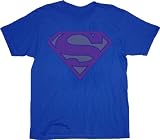 Superman Worn Out Logo Royal Blue T-shirt Tee
