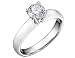 Diamond Solitaire Engagement Ring: 18K Pure White Gold 1/3 Carat (ctw)