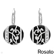 ROSATO Made in Italy Stylish Earrings With Cubic zirconia Crafted in Black Enamel and 925 Sterling silver. Total item weight 5.7g Length 25mm