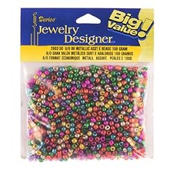 6/0 Glass "E" Beads, Metallic Assorted Mix, 100 Gram Pkg