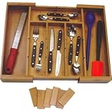 Lipper International Bamboo Expandable Organizer with Removable Dividers