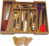 Lipper International 8882 Bamboo Expandable Organizer with Removable Dividers