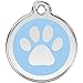 Red Dingo Personalized Paw Print Pet ID Dog Tag (Large Light Blue)