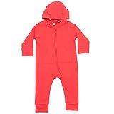(ラークウッド) Larkwood 赤ちゃん・ベビー・トドラー用 フリース オールインワン フードにどうぶつの耳つき ロンパース つなぎ パジャマ パーカー (6-12ヶ月) (レッド)