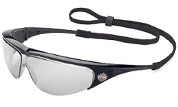 Harley Davidson Safety Eye Glasses Black Frame, Mirror 50 Lens, Lot 12, #HD401