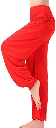 OneMorning Womens Super Soft Modal Yoga Sports Dance Harem Pants Red L