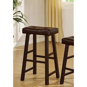 Set of 2 Bar Stool - 29H Dark Cherry Finish by Poundex