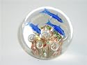 3 dolphins over multicolour coral paperweight