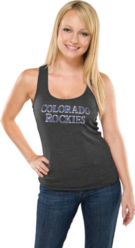 Colorado Rockies Women's Heather Black Tri-Blend Tank Top