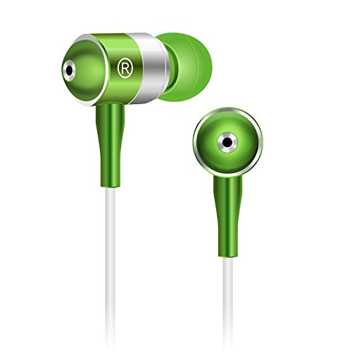 Earphone, iRAG® RLaB EXT2000 Premium Earbud with Microphone Stereo, Noise Isolating Headphone Headset - Made for iPhone | iPod | iPad | Android Smartphone | MP3 Player | Tablet | Laptop | Macbook (Green/White)