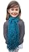 Handmade Lightweight Scarf - Ocean Teal Blue (100% Hand-knitted with Hand-crocheted Flower)