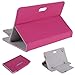 GreatCase Universal 7 Inch Tablet Case Folio Faux Leather Stand Flip Cover (Premium Hot Pink for 7 inch)