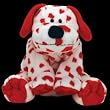 Ty Pluffies Sweetly - White Dog with Red Heart Print
