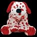 Ty Pluffies Sweetly - White Dog with Red Heart Print