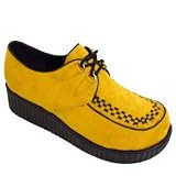 Search : Mens Yellow Retro Fancy-Dress Pimp Brothel Creepers Faux-Suede Shoes