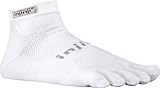 Injinji 2.0 Men's Run Lightweight Mini Crew Toesocks, White, Large