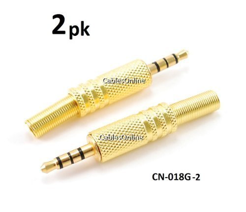 Cablesonline 2-pack 3.5mm (1/8in) stereo trrs 4-pole ma…