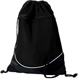Augusta Sportswear Tri-Color Drawstring Backpack, Black Black White, One Size