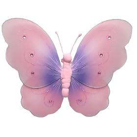10 Purple Pink Two-Tone Butterfly nylon hanging ceiling wall baby nursery room wedding... by Bugs-n-Blooms