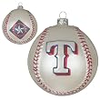 Texas Rangers MLB Glass Baseball Ornament (3")