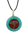 Small Sterling Silver Buddha Eyes Turquoise Pendant