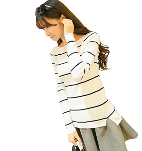 【ARINCO】 カジュアル ボーダー シンプル 長袖 レディース カットソー トップス 春 夏 4色 ワンサイズ