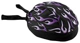 Schampa Stretch Headwrap Purple Hot Flames