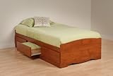 IMAGE OF Furniture By Prepac Cherry Twin Mate's Platform Storage Bed with 3 Drawers
