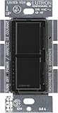 Lutron MA-L3L3-BL Maestro 300 Watt (top)/300 Watt (bottom) Single Pole Dual Dimmer, Black by Lutron 