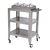 BroilKing WBC-3SP Standard Size Triple Buffet Cart with Clear Lids